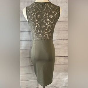 h and m green lace dress H&M MAMA - Dark Khaki Green Lace-trimmed satin dress